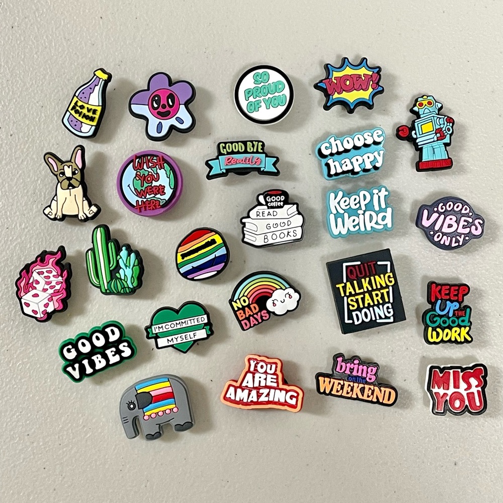 Motivational Words Shoe Charms for Crocs